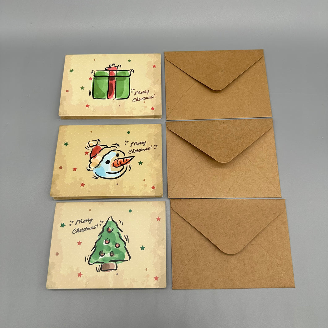 xihett Christmas cards,Greeting Card Merry Christmas Design for Holiday with 3pcs Envelopes- 4x6inch, 3pcs (3 designs,1pcs per design)