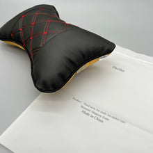 Load image into Gallery viewer, Phelika Head rests for seats for motor cars,One Black Embroidered memory foam car headrest car seat neck support pillow pad (black).
