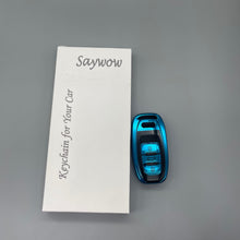 Load image into Gallery viewer, Saywow Keychain for Your car,Suitable for Audi key fob cover, 3 buttons, smart remote key protective case support, Blue.
