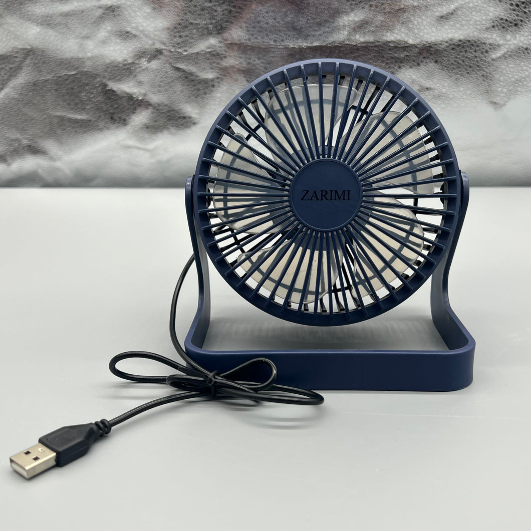 ZARIMI Portable electric fans,Quiet Dual-Powered 4-inch High-Velocity Portable Fan with Adjustable Tilt, Blue.